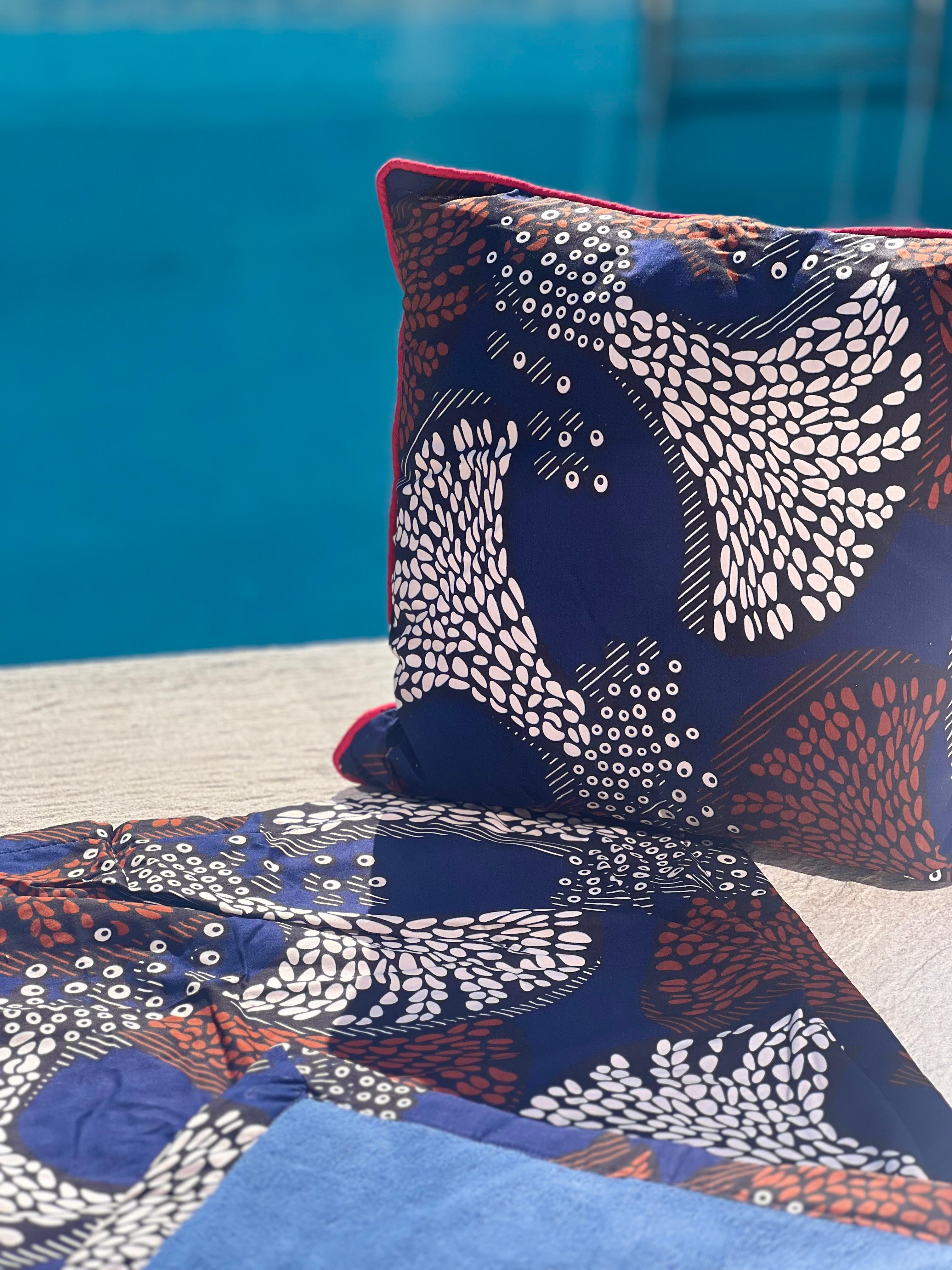 Capulana Cotton Beach Towel – 100% Cotton | 150 x 100 cm -Blue