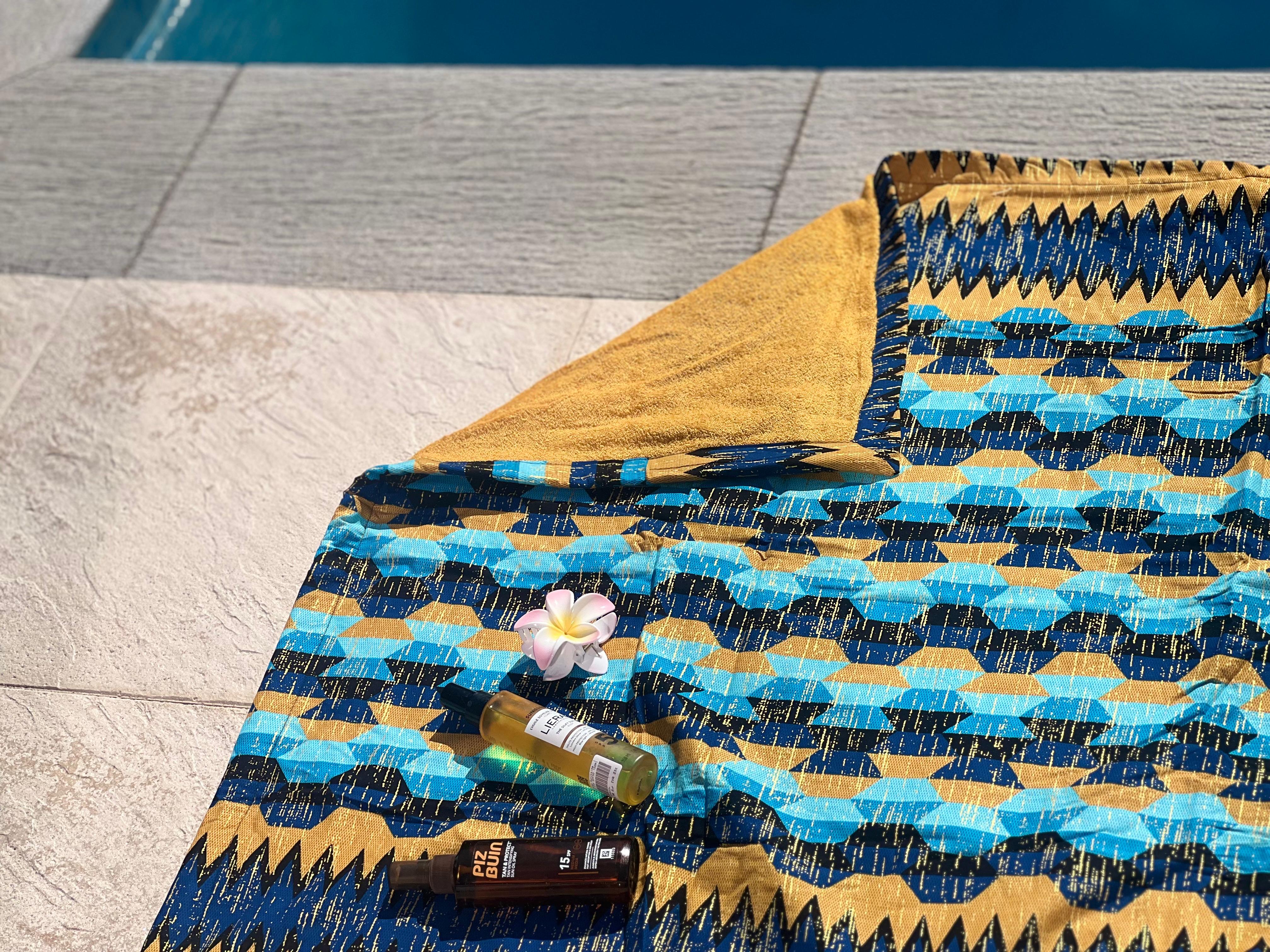 Capulana Cotton Beach Towel – 100% Cotton | 150 x 100 cm -Gold