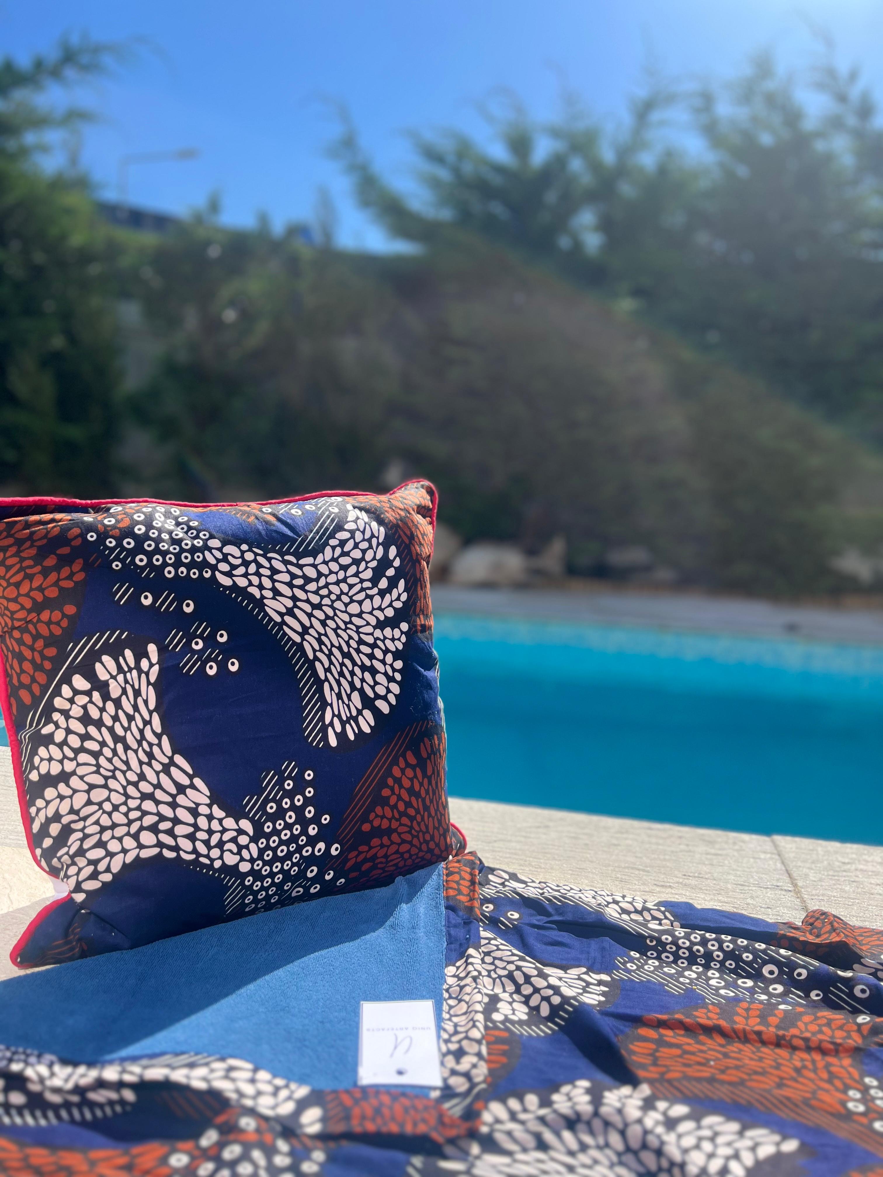 Capulana Cotton Beach Towel – 100% Cotton | 150 x 100 cm -Blue
