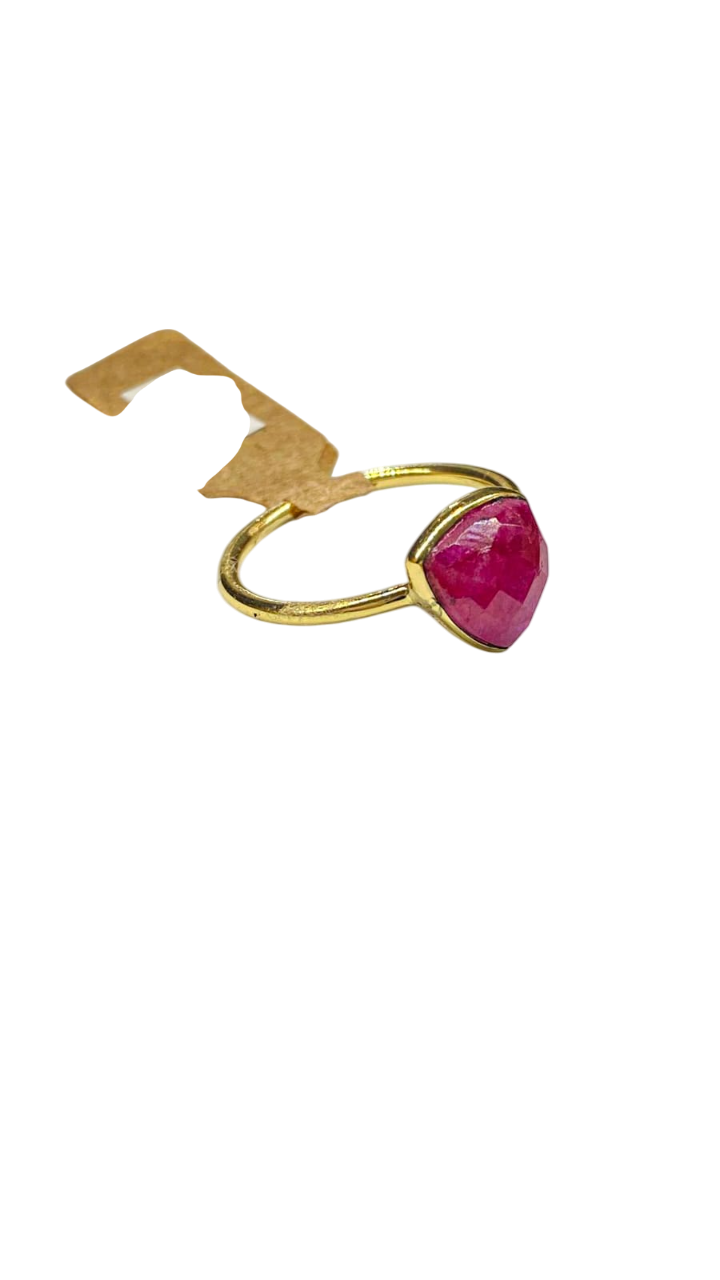 1 micron gold plated brass, triangle stone