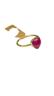 1 micron gold plated brass, triangle stone