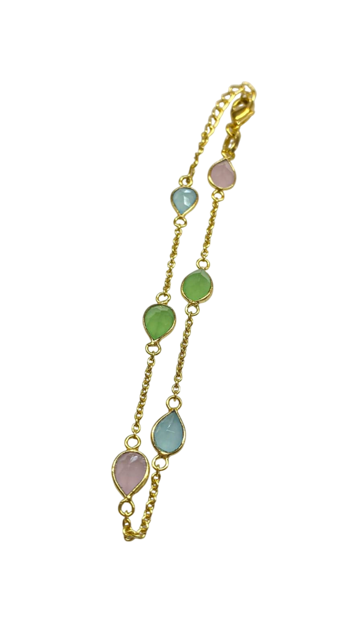 1 micron gold plated brass ring, cluster stones