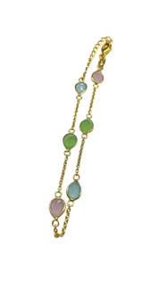 1 micron gold plated brass ring, cluster stones