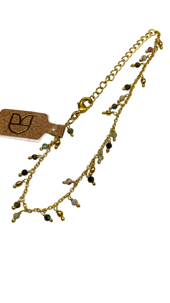 multistone and bead drop tourmaline bracelet