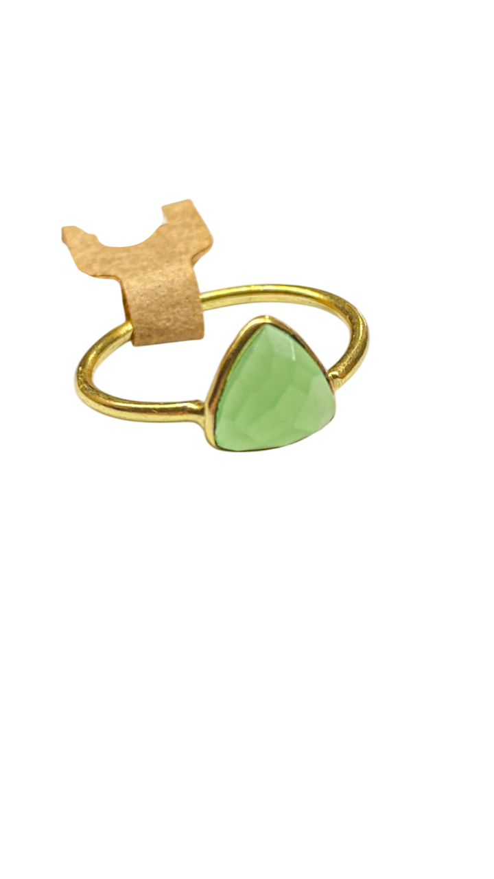 1 micron gold plated brass, triangle stone