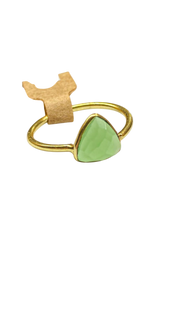 1 micron gold plated brass, triangle stone