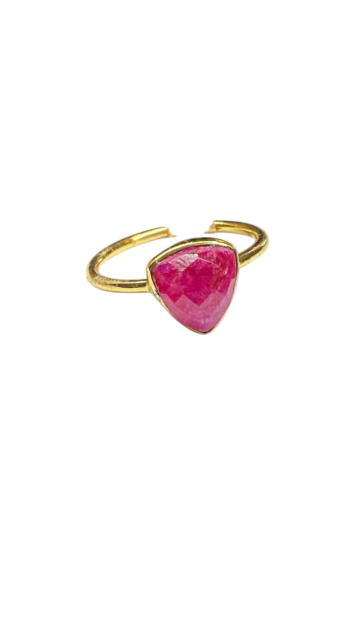 1 micron gold plated brass, triangle stone
