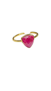 1 micron gold plated brass, triangle stone