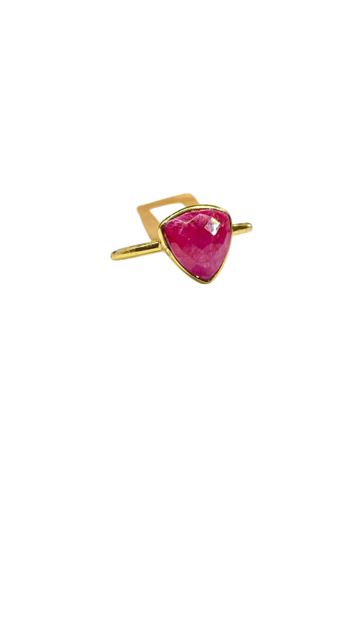 1 micron gold plated brass, triangle stone