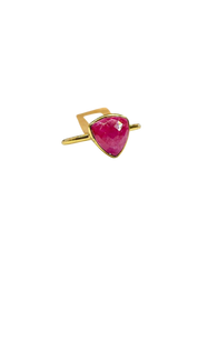 1 micron gold plated brass, triangle stone
