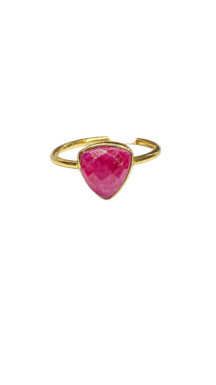 1 micron gold plated brass, triangle stone