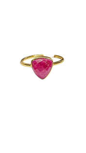 1 micron gold plated brass, triangle stone