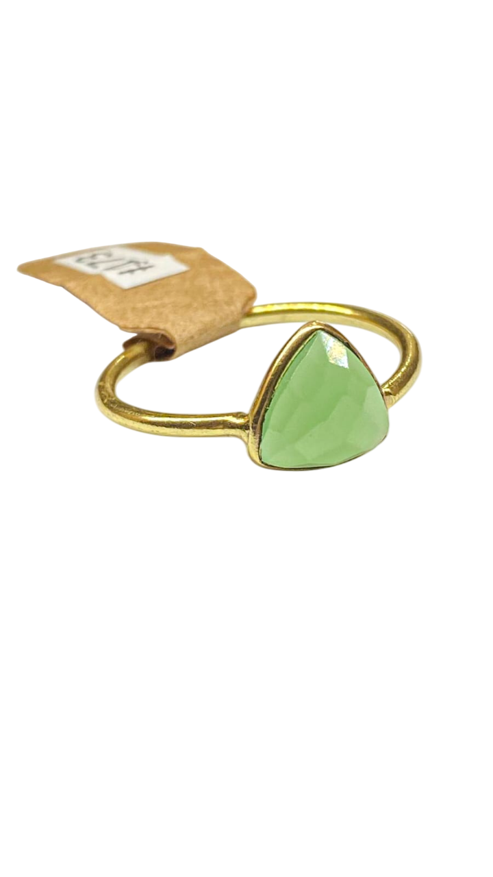 1 micron gold plated brass, triangle stone