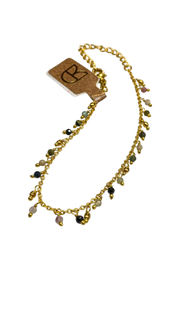 multistone and bead drop tourmaline bracelet