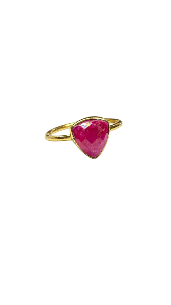 1 micron gold plated brass, triangle stone