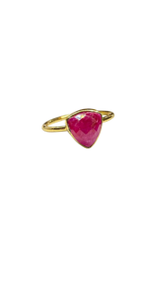1 micron gold plated brass, triangle stone
