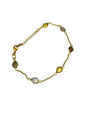 1 micron gold plated brass ring, cluster stones