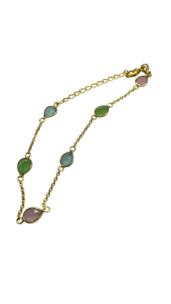 1 micron gold plated brass ring, cluster stones