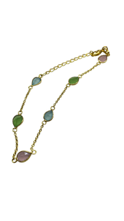 1 micron gold plated brass ring, cluster stones