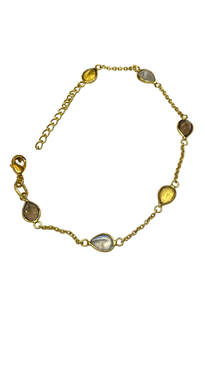 1 micron gold plated brass ring, cluster stones