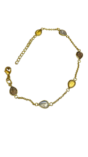 1 micron gold plated brass ring, cluster stones