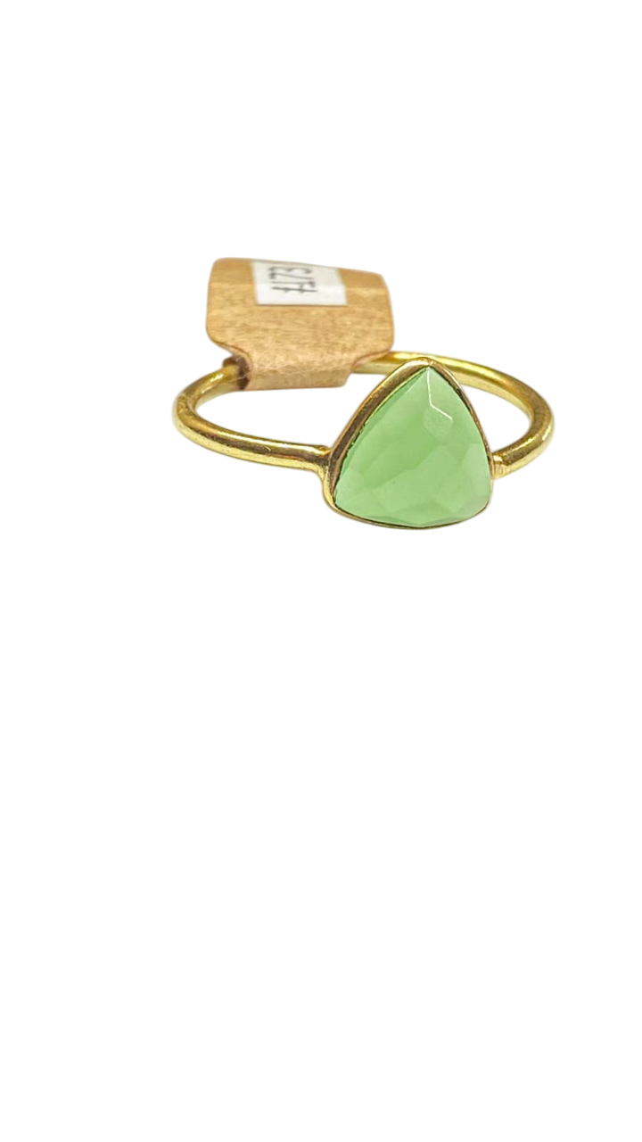 1 micron gold plated brass, triangle stone