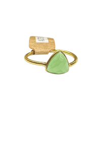 1 micron gold plated brass, triangle stone
