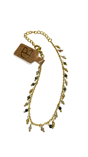 multistone and bead drop tourmaline bracelet