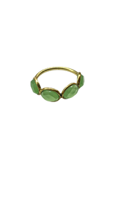 1 micron gold plated brass, multi small oval stones