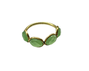 1 micron gold plated brass, multi small oval stones