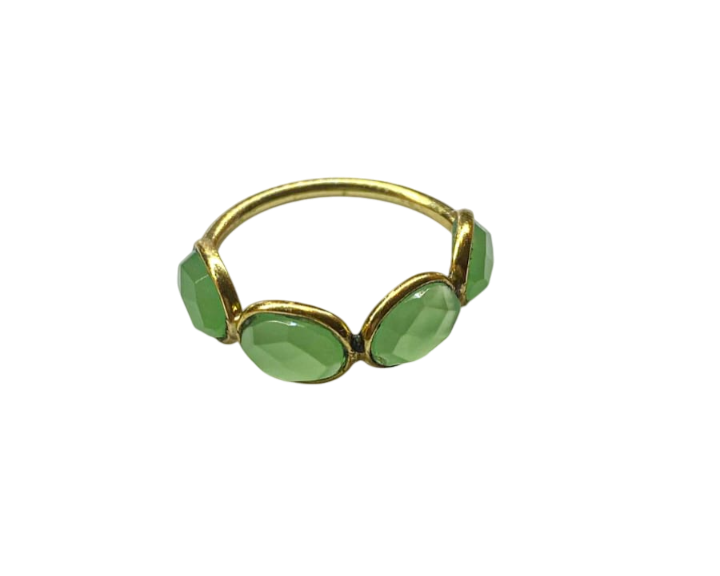 1 micron gold plated brass, multi small oval stones