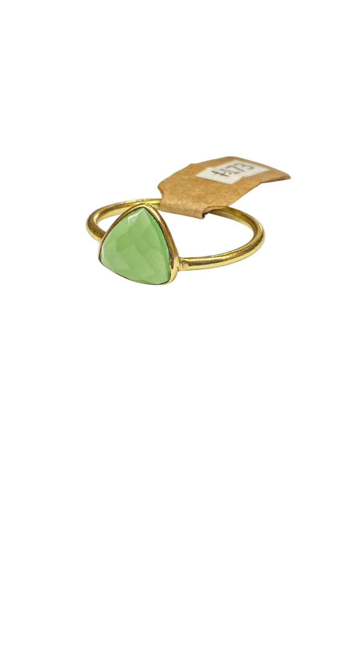 1 micron gold plated brass, triangle stone