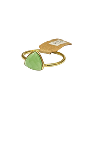 1 micron gold plated brass, triangle stone