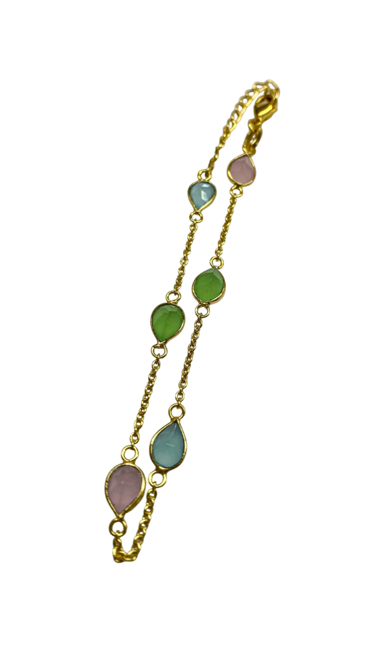 1 micron gold plated brass ring, cluster stones