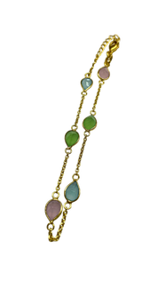 1 micron gold plated brass ring, cluster stones