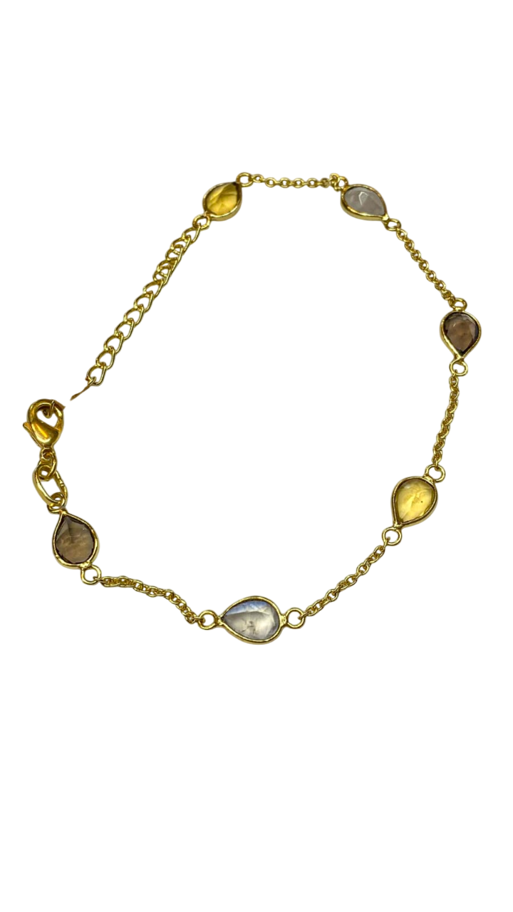 1 micron gold plated brass ring, cluster stones