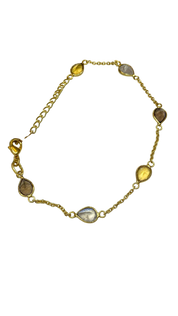 1 micron gold plated brass ring, cluster stones