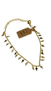 multistone and bead drop tourmaline bracelet