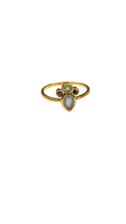 Tear shape crown ring