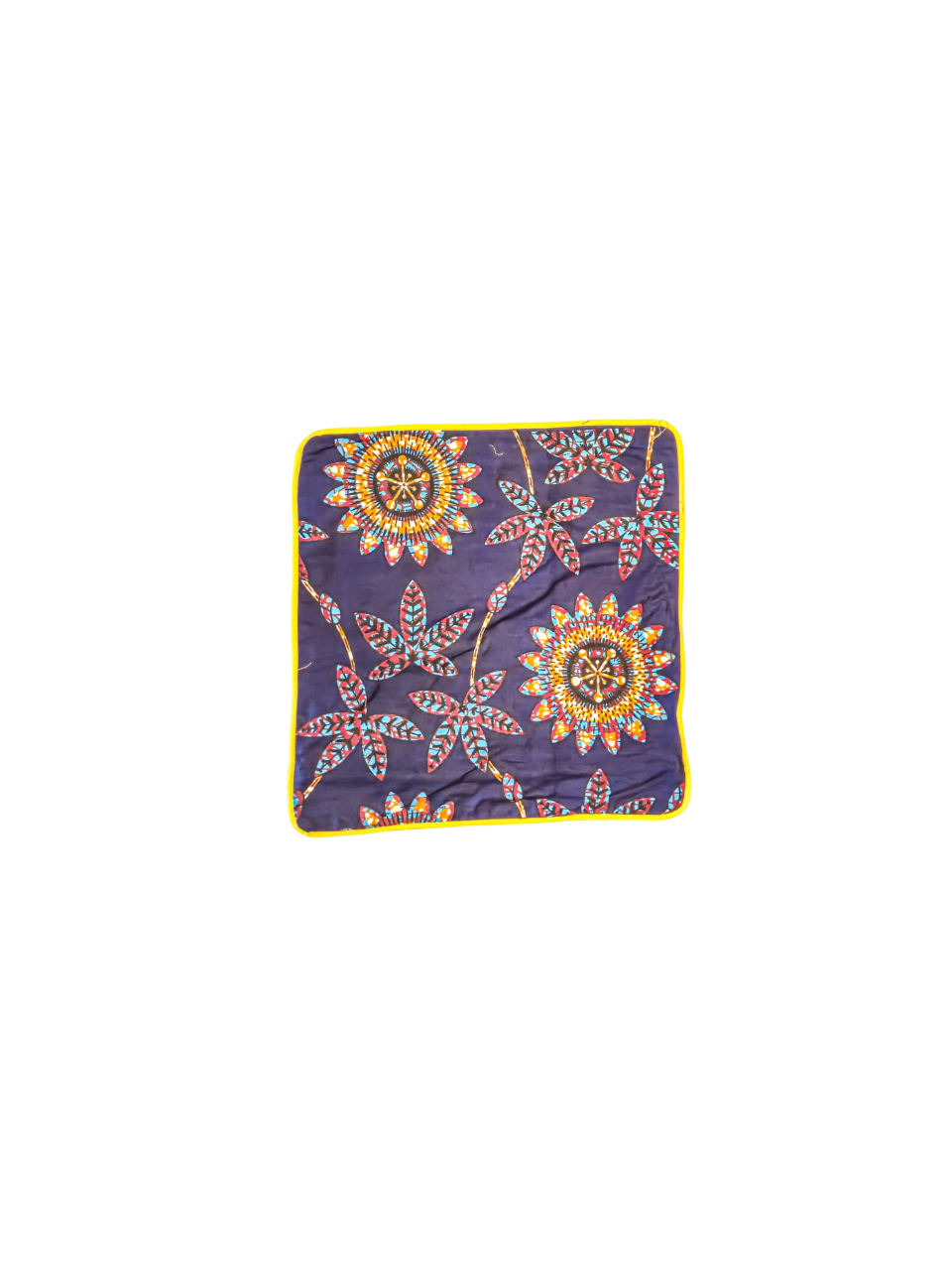 Capulana Cotton Pillowcase – 100% Cotton - Yellow Blue