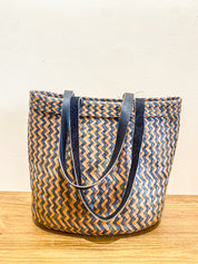 Bag with leather handle