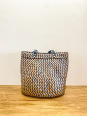 Bag with leather handle